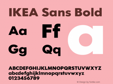 IKEA Sans Bold Version 1.06 Font Sample