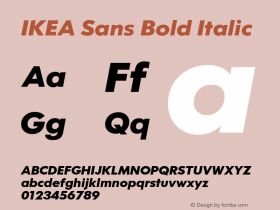 IKEA Sans Bold Italic Version 1.06 Font Sample