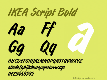 IKEA Script Bold Version 1.01 Font Sample