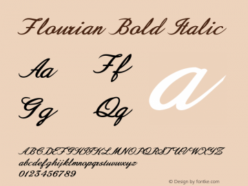 Flourian-BoldItalic Version 1.000 Font Sample
