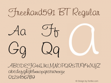 Freehand591 BT mfgpctt-v4.4 Dec 7 1998 Font Sample