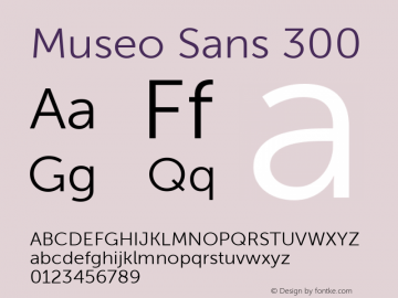 Museo Sans 300 Version 1.000 Font Sample