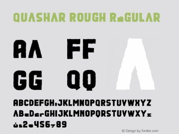 Quashar Rough Regular Version 1.000 Font Sample