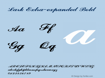 Lark-ExtraexpandedBold Version 1.000 Font Sample