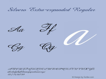 Silvero-ExtraexpandedRegular Version 1.000 Font Sample