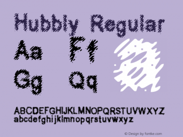 Hubbly 1999; 1.0, initial release Font Sample