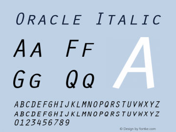Oracle Italic (C)opyright 1992 WSI:8/23/92图片样张