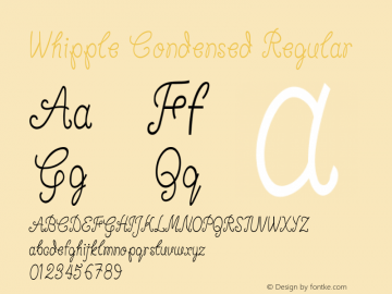 Whipple-CondensedRegular Version 1.000图片样张