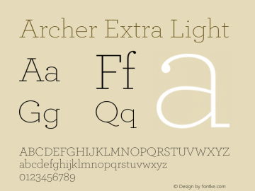 Archer-ExtraLight Version 1.200图片样张