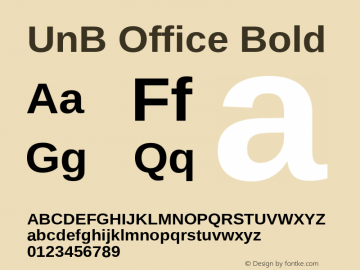 UnBOffice-Bold Version 1.001 Font Sample