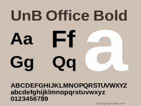 UnBOffice-Bold Version 1.001 Font Sample