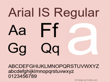 Arial IS MS core font:V2.00图片样张