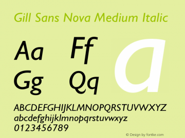 Gill Sans Nova Medium Italic Version 1.00图片样张