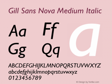 Gill Sans Nova Medium Italic Version 1.00图片样张