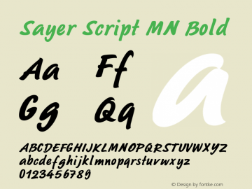 Sayer Script MN Bold Version 001.003图片样张