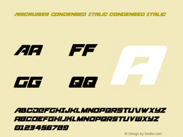 Aircruiser Condensed Italic 001.000 Font Sample