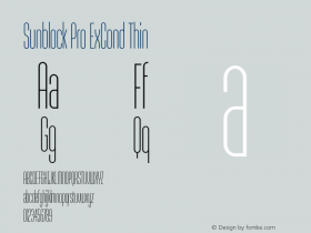 Sunblock Pro ExCond Thin Version 1.000 Font Sample