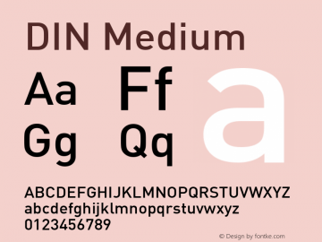 DIN Medium Macromedia Fontographer 4.1.5 23/5/03图片样张