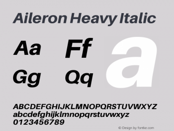 Aileron Heavy Italic Version 1.102;PS 001.102;hotconv 1.0.70;makeotf.lib2.5.58329图片样张