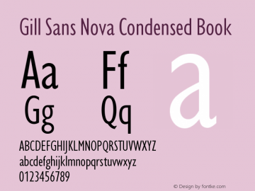 Gill Sans Nova Condensed Book Version 1.00图片样张