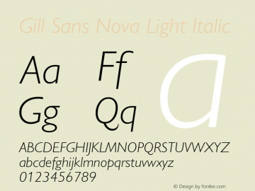 Gill Sans Nova Light Italic Version 1.00图片样张