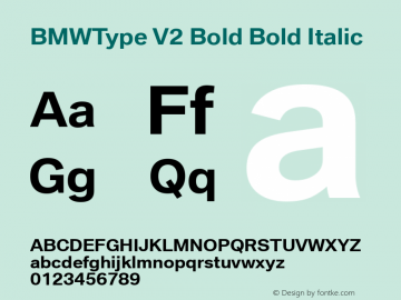 BMWType V2 Bold Bold Italic Version 2.10 Font Sample