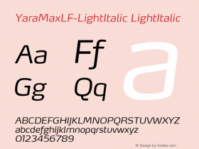 YaraMaxLF-LightItalic Version 4.460图片样张