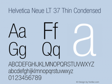 Helvetica LT 37 Thin Condensed Version 6.70; 2006图片样张