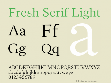 Fresh Serif Lt Version 2.600图片样张