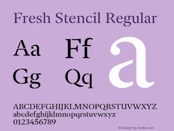 Fresh Stencil Version 2.600 Font Sample