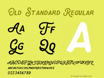 Old Standard Regular Version 1.000;PS 001.000;hotconv 1.0.88;makeotf.lib2.5.64775 Font Sample