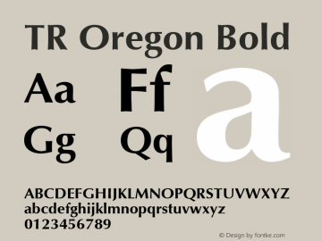 TR Oregon  Bold 1.0 Wed Jan 27 15:17:30 1993 Font Sample