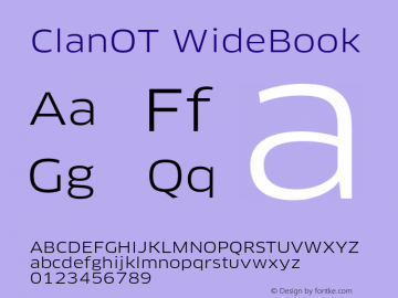 ClanOT-WideBook Version 7.502; 2006 Font Sample