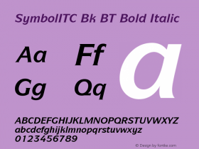 SymbolITC Bk BT Bold Italic mfgpctt-v1.58 Thursday, March 4, 1993 1:27:11 pm (EST)图片样张