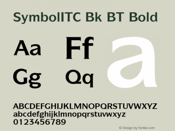 SymbolITC Bk BT Bold mfgpctt-v1.58 Thursday, March 4, 1993 1:24:24 pm (EST) Font Sample