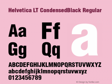 Helvetica LT Condensed Black Version 6.02图片样张