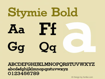 Stymie-Bold 1.0 Sat Nov 04 10:09:51 1995 Font Sample
