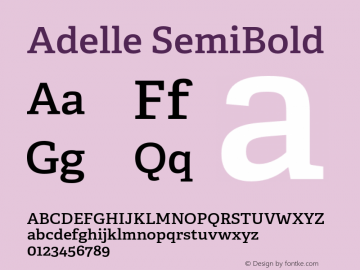 Adelle-SemiBold Version 1.000 Font Sample