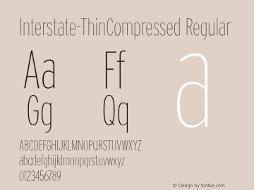 Interstate-ThinCompressed字体家族|Interstate-