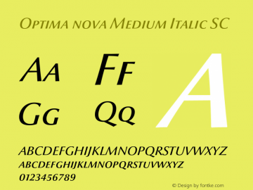 OptimaNova-MediumItalicSC Version 1.1 | Hermann Zapf & Akira Kobayashi, LinoType 2003 | Homemade OpenType version 2.0图片样张