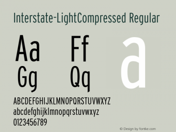 Interstate-LightCompressed Version 1.0; 2000; initial release Font Sample