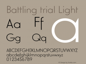 BattlingtrialLight Version 2.000 Font Sample