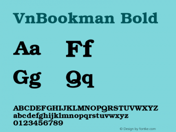 VnBookman Bold 001.003 Font Sample
