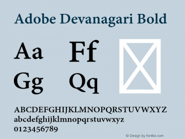 AdobeDevanagari-Bold Version 1.030图片样张