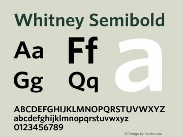 Whitney-Semibold Version 1.200 Font Sample