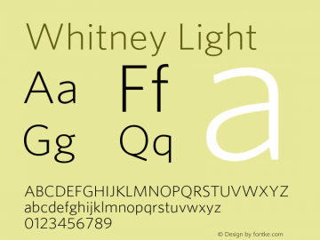 Whitney-Light Version 2.200 Pro (Latin-X) Font Sample