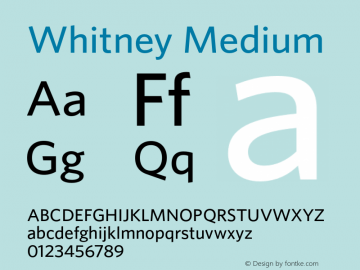 Whitney-Medium Version 1.200 Font Sample