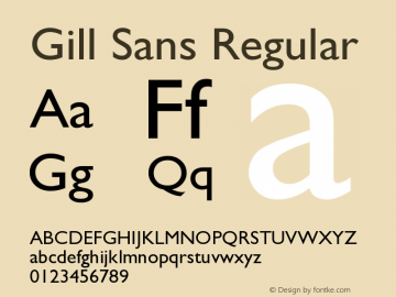 GillSans 001.002 Font Sample