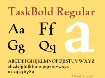 TaskBold Macromedia Fontographer 4.1.5 7/22/02 Font Sample