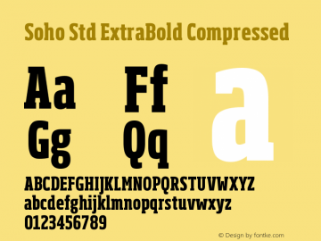 SohoStd-ExtraBoldCompressed Version 1.000 Font Sample